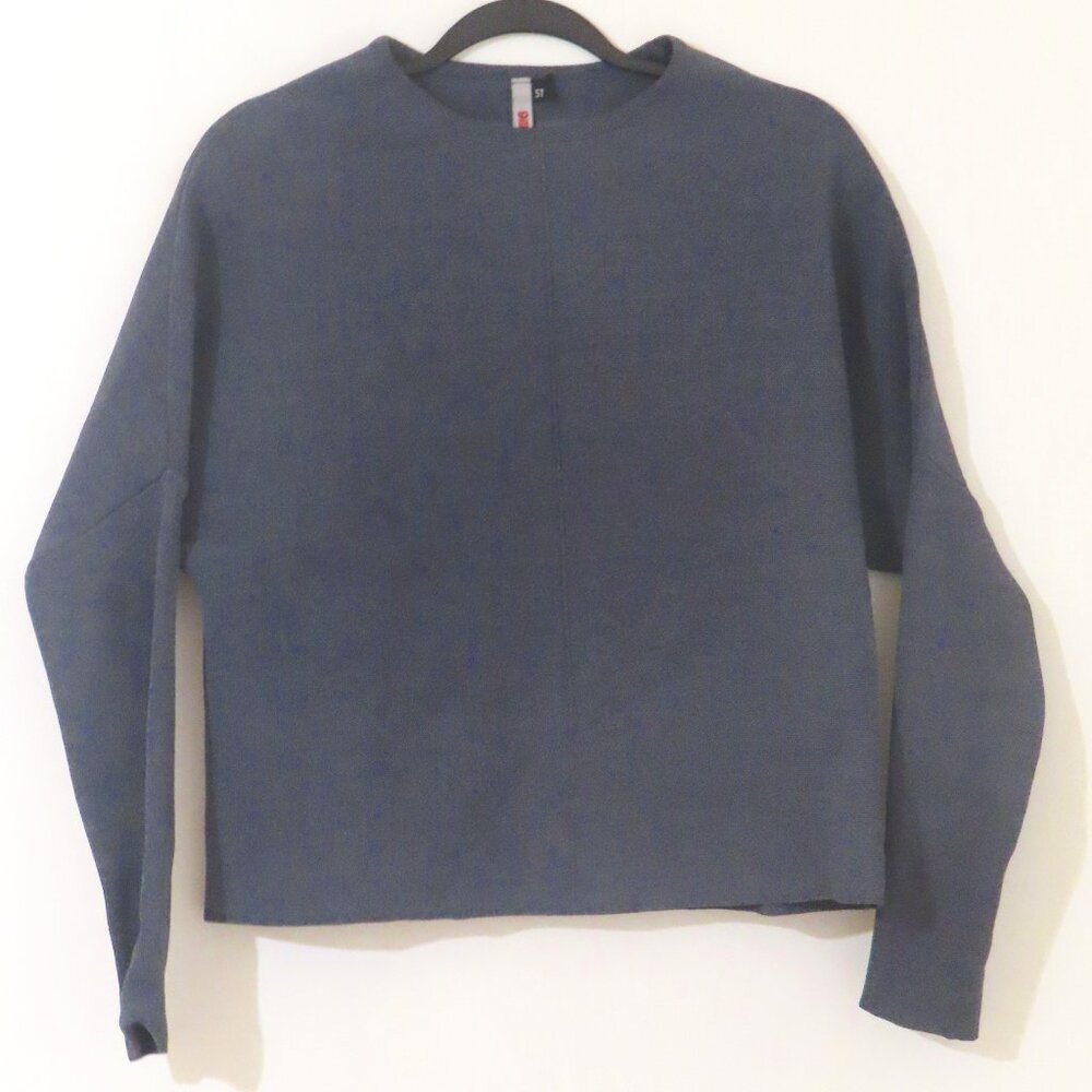 NWOT Ginger Grey/Blue Dolman Jersey Knit Sweater